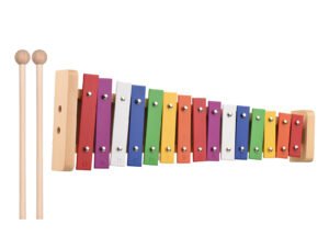 ZRE-AEXYPH 15 Note Glockenspiel Xylophone Wooden Base Colorful Aluminum Bars with 2 Mallets Educational Musical Instrument Percussion Gift
