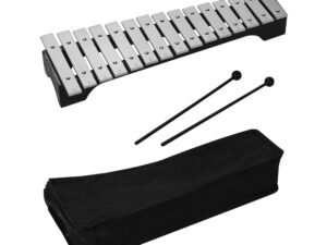 ZRE-AEXYPH 15-Note Xylophone Glockenspiel Wooden Base Aluminum Bars with Mallets Percussion Musical Instrument Gift with Carrying Bag