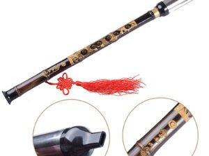 ZRE-AEFLUTE 1Pc Chinese Ethnic Instrument Black Bamboo Bawu Pipe BaWu Flute Tune G Detachable