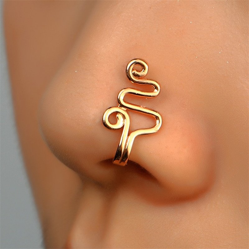 1Pc-Copper-Fake-Piercing-Nose-Ring-Heart-Star-Crown-Clip-On-Nose-Ear-Clip-Cuff-Earring
