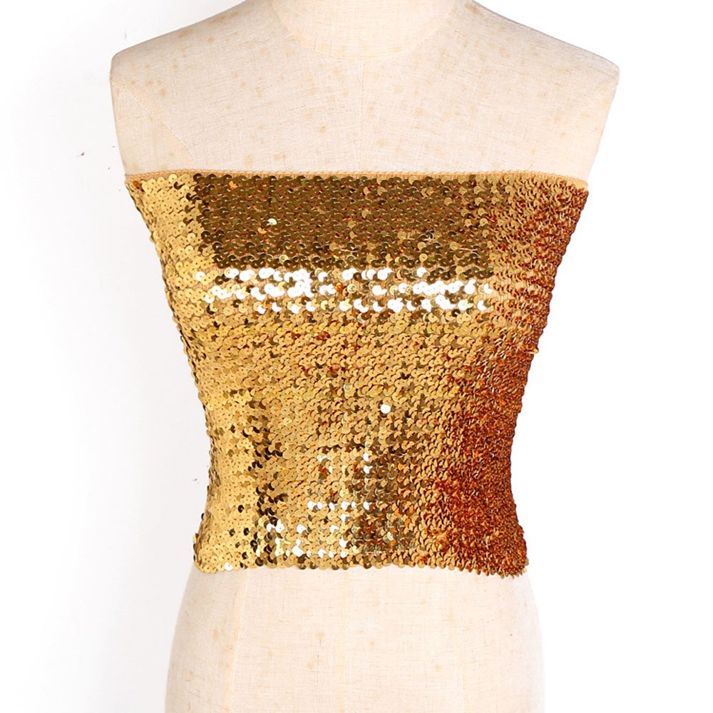 2-Ways-Wear-Fashion-Bling-Women-Skirts-Gold-Sequined-Mini-Short-Wrap-Strapless-Tops-Bodycon-Pencil
