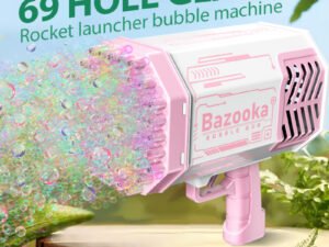 ZRE-AEBBLGN 2023 New 69 Holes Electric Bubble Gun Gatlin Bubble Gun Machine Soap Bubbles Magic Bubble for Bathroom Outdoor Toys For Children