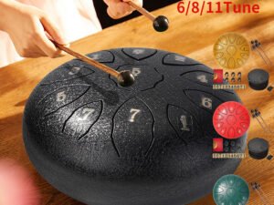ZRE-AEDRM 3/6/8 Inch Steel Tongue Drum Set Handpan Drum Pad Tank with Drumstick Carrying Bag Percussion Instruments Accessories
