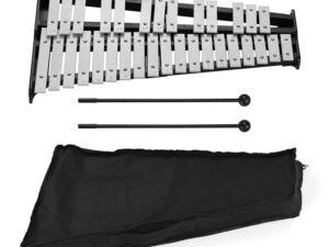ZRE-AEXYPH 32-Note Xylophone Educational Glockenspiel Wooden Base Solid Aluminum Bars with Mallets with Carrying Bag for Children Adults