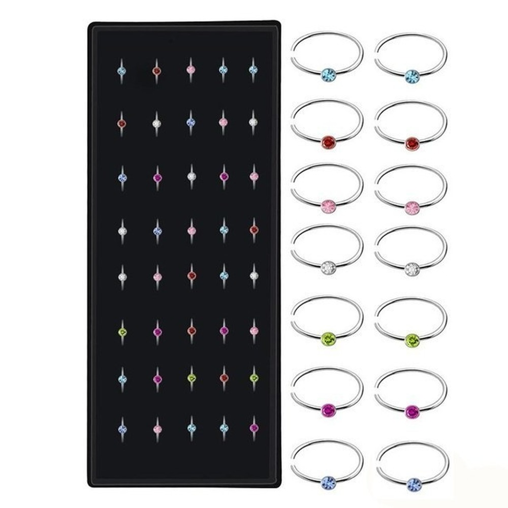 40-60PC-Set-Fashion-Crystal-C-Shape-Nose-Ring-Stainless-Steel-Multicolor-Bend-Nose-Stud-for