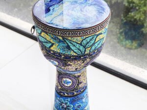 ZRE-AEDRM 8.5 Inch Beautiful African Djembe Drum Colorful Cloth Art ABS Barrel PVC Skin for Children Hand Drum Musical Instrument