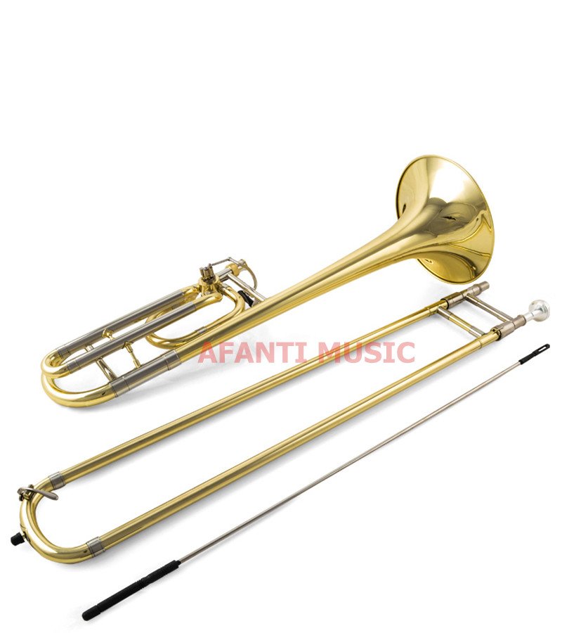Afanti-Music-Bb-tone-Yellow-Brass-Gold-finish-Trombone-ATB-1041