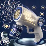 ZRE-AEBBLGN Astronaut Electric Automatic Light Bubble Machine Bubbles Gun Summer Beach Bath Outdoor Game Fantasy Toys for Children Kids Gift