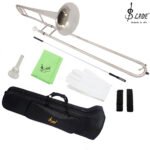 ZRE-AETRMBN Bb Alto Trombone Silver Plated Professional Brass Instrument B Flat Trombone Horn With Box Musical Instrument Accessories