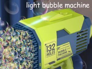 ZRE-AEBBLGN Bubble Gun 132 Holes Electric Automatic Soap Rocket Bubbles Machine Kids Portable Outdoor Party Toys Gift Children‘s Day Gifts