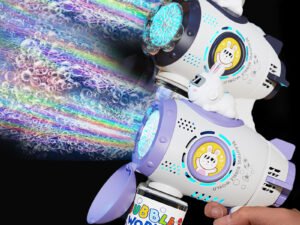 ZRE-AEBBLGN Bubble Gun Rocket Soap Spaceman Bubbles Machine Christmas Gift Gun Shape Automatic Blower With Light Pomperos Toys For Kids
