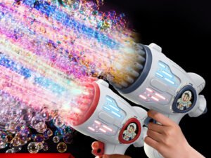 ZRE-AEBBLGN Bubble Machine Gun Electric Automatic Soap Rocket Boom Bubbles Makers For Kid Birthday Gifts LED Light Outdoor Wedding Party Toy