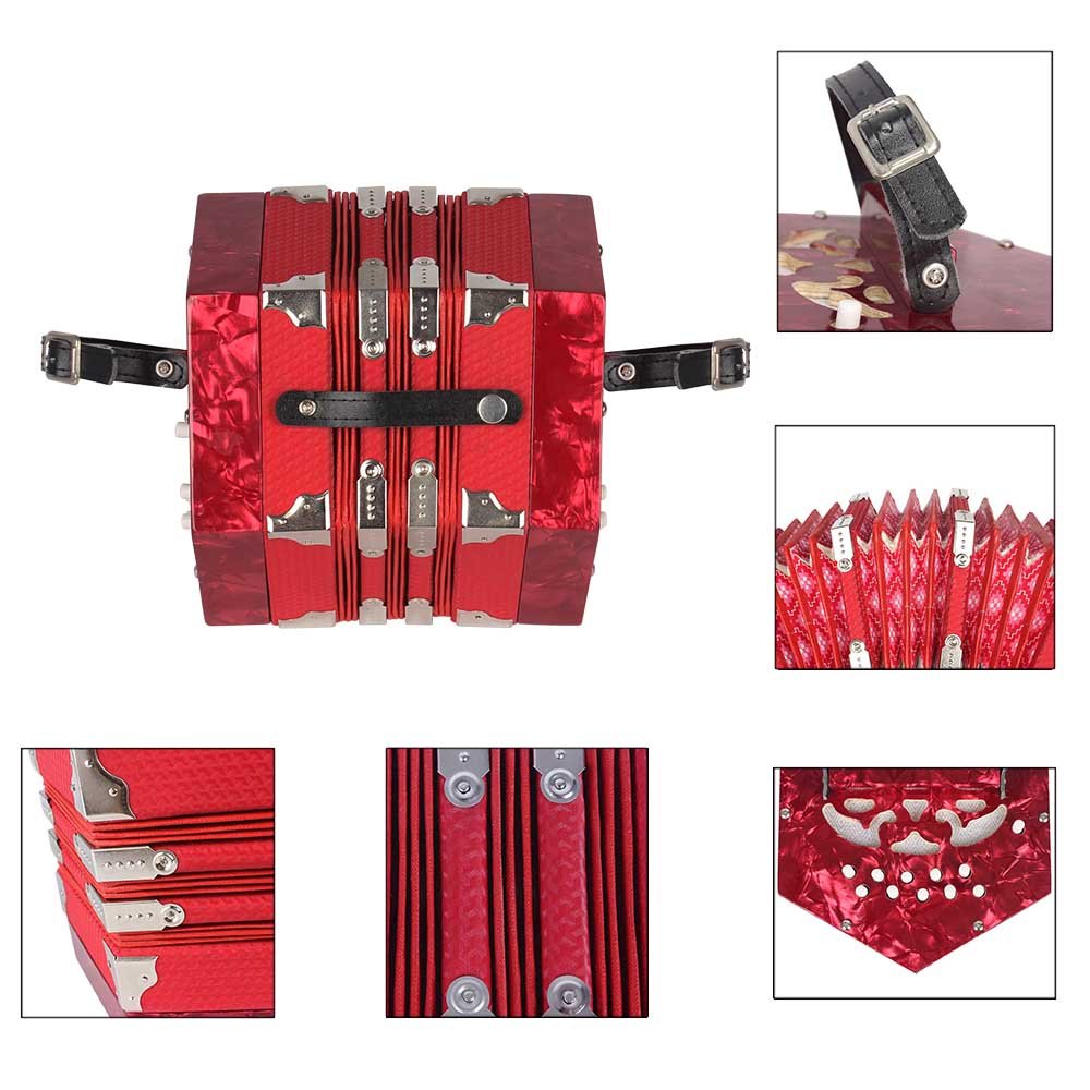 Concertina-Accordion-20-Button-40-Reed-Anglo-Style-with-Carrying-Bag