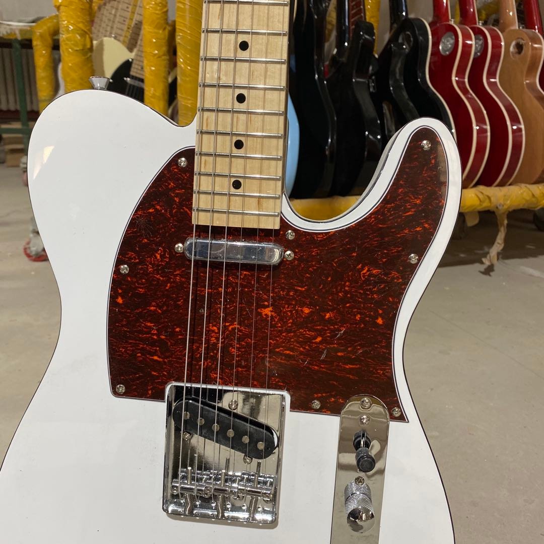 Factory-Direct-High-Quality-Telecast-Electric-Guitars-Double-Black-Binding-Free-Shipping-White-Version