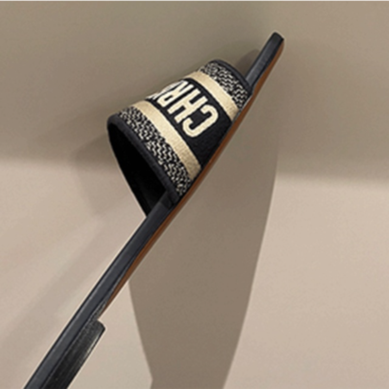 Fashion-Print-Women-High-Heel-Slippers-Shoes-2023-Summer-New-Flat-Bottom-Letter-Embroidered-Thick-Heel