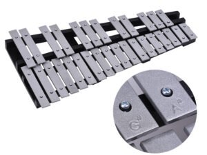 ZRE-AEXYPH Foldable 25 / 30 Note Glockenspiel Xylophone Wooden Frame Aluminum Bars Educational Percussion Musical Instrument Gift & Bag