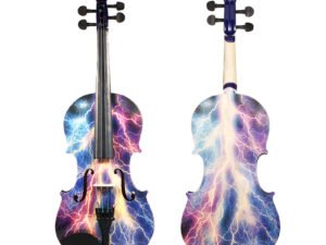 ZRE-AEVIOLIN Full Size 4/4 Acoustic Violin Spruce Wood Top Maple Back & Scroll & Fingerboard with Carry Case Bow Rosin for Kids