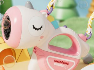 ZRE-AEBBLGN Handheld Soap Bubble Gun Battery Operated Cute Automatic Bubbles Machine 8 Holes for Kids Outdoor Party Games Gifts