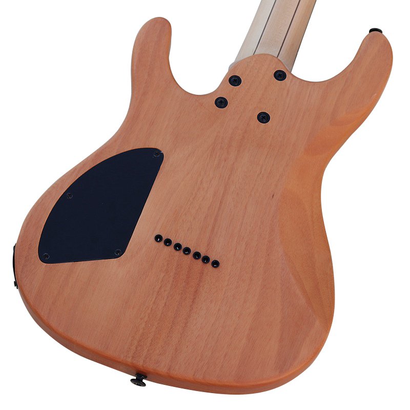 High-Grade-7-Strings-Electric-Guitar-Tree-Burl-Skin-Natural-Color-Solid-Okoume-Body