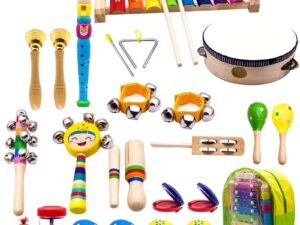 ZRE-AEXYPH Kids Musical Instruments, 15 Types 23Pcs Wood Percussion Xylophone Toys For Boys And Girls Preschool Education With Storage Back