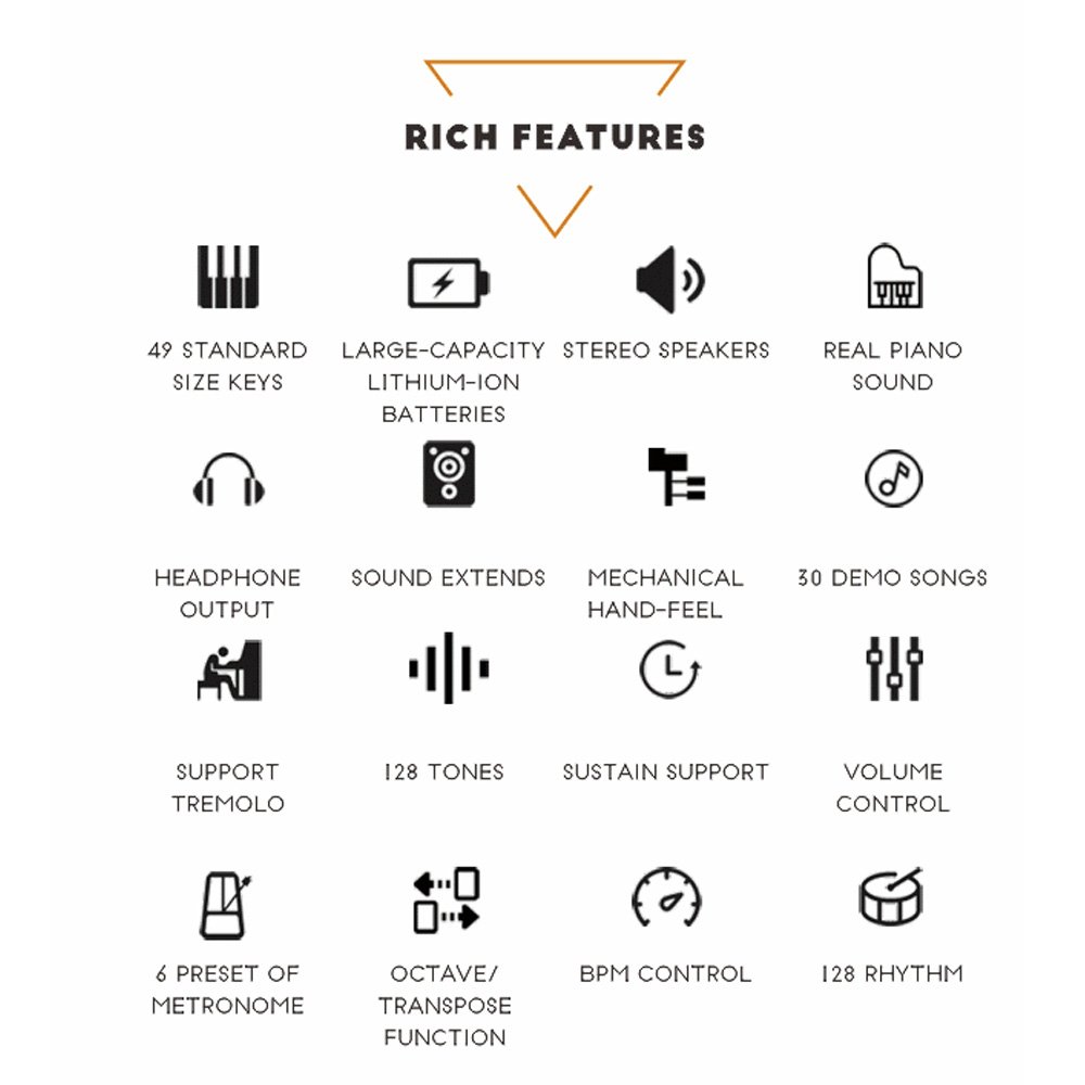 MIDIPLUS-49-Keys-Keyboards-Portable-Hand-Rolled-Piano-Foldable-Electronic-Professional-Adult-Practice-Piano-for-Beginner