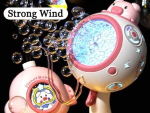 ZRE-AEBBLGN New Planet Bubble Machine Guns Cartoon Backpack Soap Bubbles Toys for Kids LED Light Automatic Soap Bubbles Maker Bubble Gun