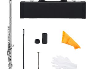 ZRE-AEFLUTE SLADE 16 Closed Open Holes C Key Professional Transverse Flute Concert Musical Instrument with Box Cleaning Cloth Stick Gloves