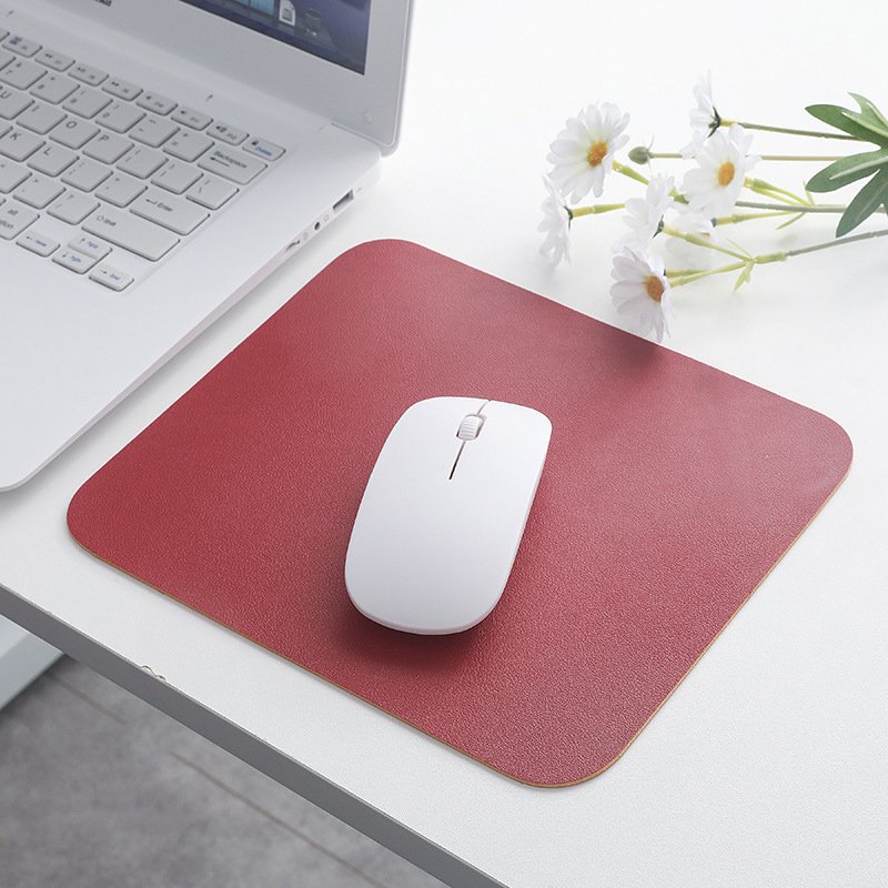 Simple-Solid-Color-PU-Leather-Mouse-Mat-Anti-slip-Waterproof-21-25cm-Mouse-Pad-School-Family