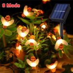 ZRE-SOLAR Solar Light String Outdoor 8 Modes Cute Bee Fairy Light Waterproof Decoration Christmas Lamp for Garden Patio Party Wedding