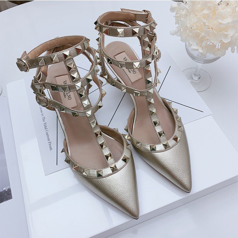 Summer-Pointy-Sexy-Women-s-Strapping-Sandals-Leather-Matte-Roman-Metal-Rivet-High-Heels-Party-Versatile
