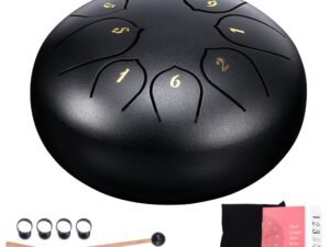 ZRE-AEDRM Tongue Drum 6 Inch Steel Tongue Drum Set 8 Tune Hand Pan Drum Pad Tank Sticks Carrying Bag Percussion Instruments Accessories