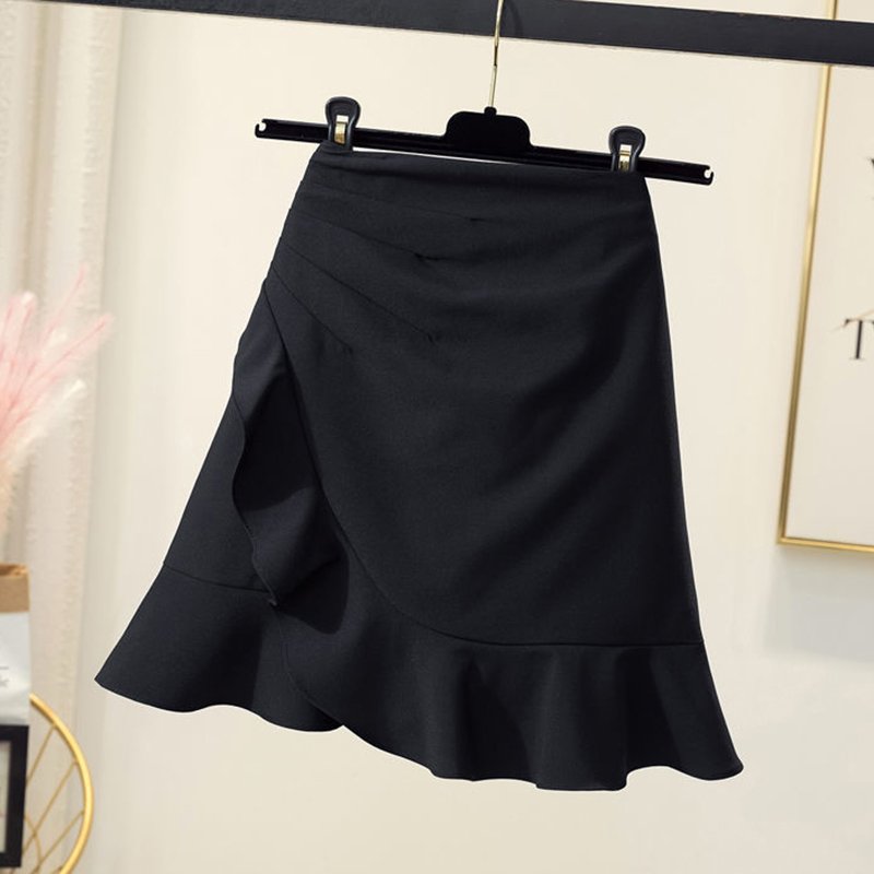 Women-s-High-Waist-Mermaid-Short-Skirt-Korean-Fashion-Asymmetrical-Ruffles-Mini-Skirts-Woman-Sexy-Office