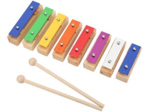 ZRE-AEXYPH Wooden Knocking Piano 8 Tones Multicolored Key Xylophone Block Educational Musical Toy Eight Tone Brick Hand Knock Xylophone