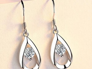 ZRE-AEERING Zircon Water Drop Earrings For Women Silver Color Long Dangle Hanging Earring Female Fashion Ear Jewelry Brincos Free Shipping