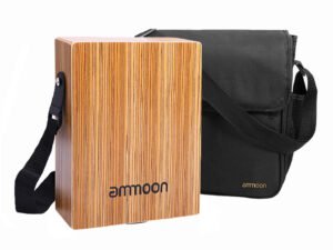 ZRE-AEDRM ammoon Traveling Cajon Box Portable Drum Flat Hand Drum Wooded Percussion Instrument with Strap Carry Bag