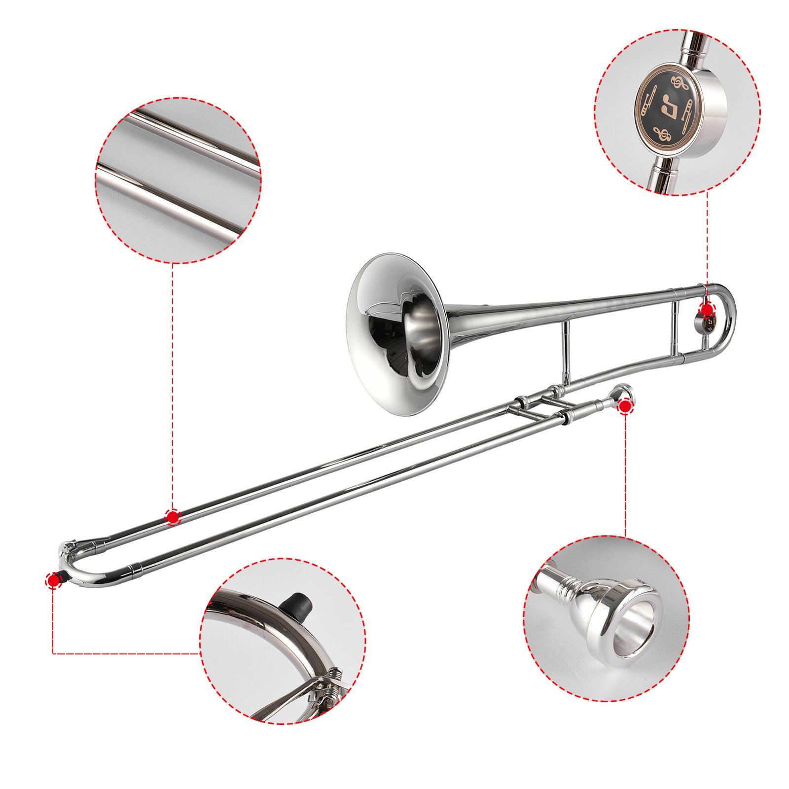 ammoon-Trumpet-Alto-Trombone-Brass-Bb-Tone-B-Flat-Wind-Instrument-with-Cupronickel-Mouthpiece-Cleaning-Stick