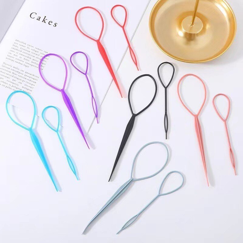 10Pcs-Set-Ponytail-Creator-Plastic-Loop-Styling-Tools-Black-Pony-Topsy-Tail-Clip-Hair-Braid-Maker