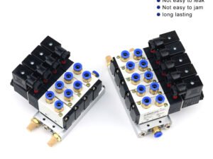 ZRE-AEPNETLS 12/24V DC 110/220V AC Multi Option 4V210-08 Pneumatic Solenoid Valve Block With Muffler Fitting Base Manifold 2/3/4/6 Way