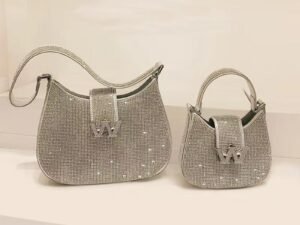 ZRE-AEWBAG 2023 Bling Rhinestone Party Purse Famous Luxury Half Moon Quality Evening Bags For Women