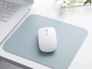 ZRE-AEMOUSE 21*25CM Solid Color PU Leather Mouse Mat Anti-slip Mouse Mat Waterproof Mouse Pad School Supplies Office Table Accessories