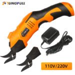 ZRE-AEESCSSR 220V Fabric Rechargeable Electric Scissors Tungsten steel cutter head Wireless Battery Cutter Cloth Leather Cutting Tools