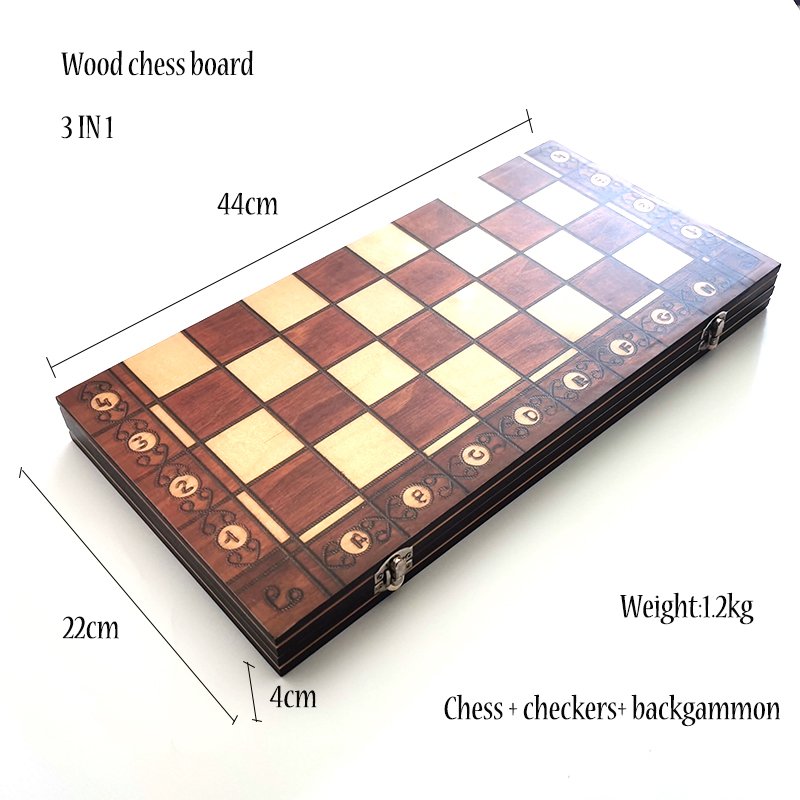 44cm-Wooden-Chess-Checkers-Backgammon-3-In-1-Set-Fold-Magnetic-Chessboard-Elegant-Design-Professional-For
