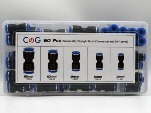 ZRE-AEPNETLS 60PCS/Box Set Air Straight Pneumatic Fittings PU Water Pipes Quick Release Connector PU-4-6-8mm Plastic Hose Couplings