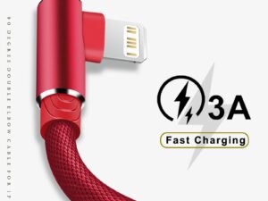 ZRE-AECHRDC 90 Degree USB Cable For iPhone 14 13 12 11 Pro Max X XR 6s 7 8 Plus 2m 3m Lead Mobile Phone Fast Charging Cord Data Charger Wire