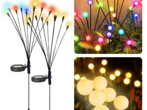 ZRE-SOLAR AlliLit LED Solar Lights Outdoor Firefly Lamp Garden Decoration Starburst Swaying Landscape Path Waterproof Christmas