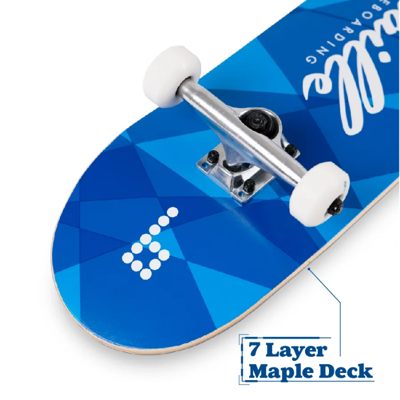 Braille-Skateboarding-Blue-31-In-x-7-75-In-Complete-Skateboard-with-7-Ply-Maple-Deck