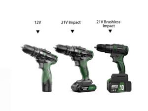 ZRE-AEELDRILL Brushless Electric Drill Impact Cordless Driller 12V/21V Screwdriver Li-ion Battery Adjustable Speed Electric Power Tool TANZU