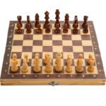 ZRE-AECHESS Chess Wooden Wooden Checker Board Solid Wood Pieces Folding Chess Board High-end Puzzle Chess Game