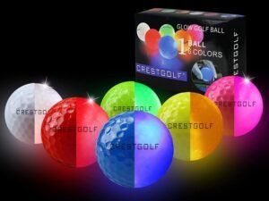 ZRE-AEGLF Crestgolf LED Golf Balls for Night Glow in The Dark Golf Ball Super Bright Six Color for Your Choice Best Golf Gift for Golfers