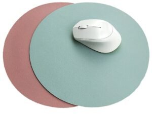 ZRE-AEMOUSE Customizable Universal Mouse Pad Waterproof PU Leather Round Non-slip Comfortable Mouse Pad Office Gaming Mouse Pad Table Mat